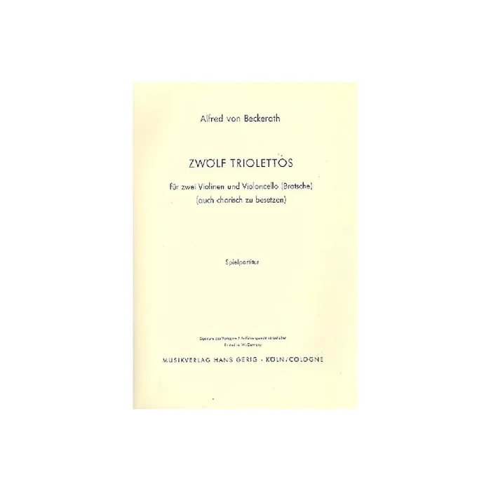 12 Triolettos für 2 Violinen und