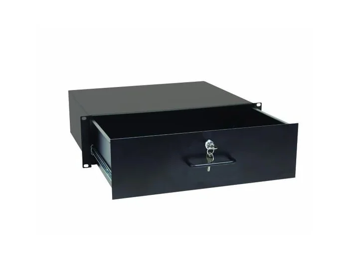 19″ Rackschublade mit Schloss, 3 HE