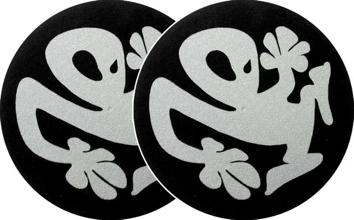 2x Slipmats – Plasticman – schwarz/silber