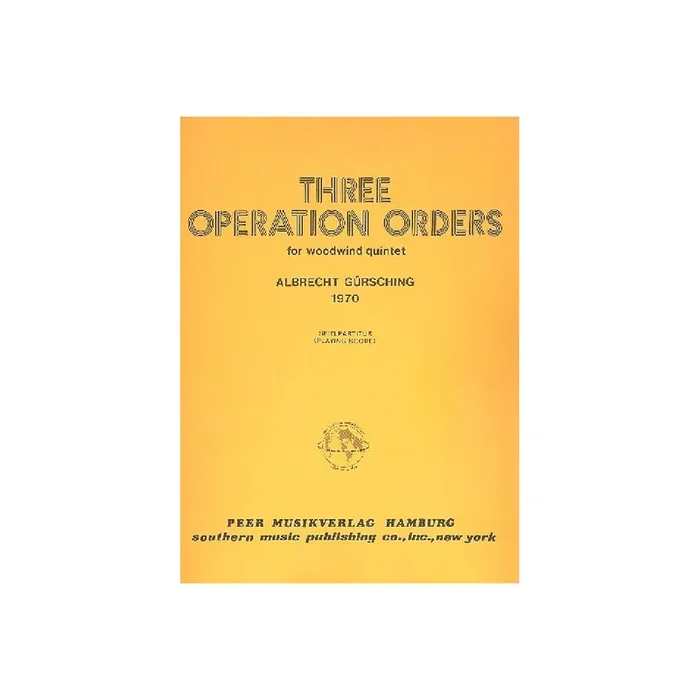 3 Operation Orders for flute, oboe,