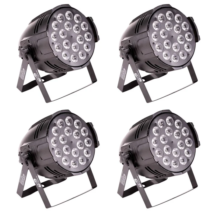 4x ETEC LED PRO PAR 18×12 RGBWA 5in1 Scheinwerfer