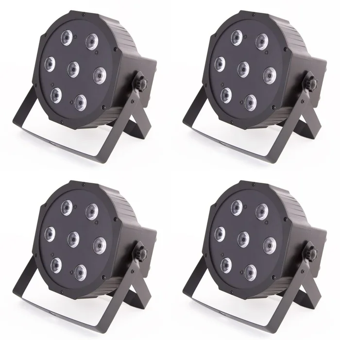 4x ETEC Quad LED PAR Scheinwerfer 7×10 Watt RGBW 4in1