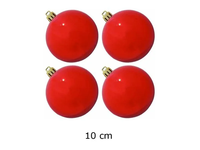 4x Europalms Christbaumkugel 10cm, rot