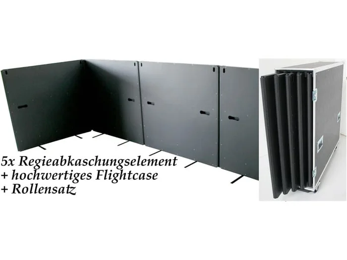 5x Regieabkaschungselement + Flightcase + Rollensatz