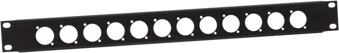 Adam Hall 19″ Parts 872213 19″ U-Rackblende 1 HE für 12 Buchsen