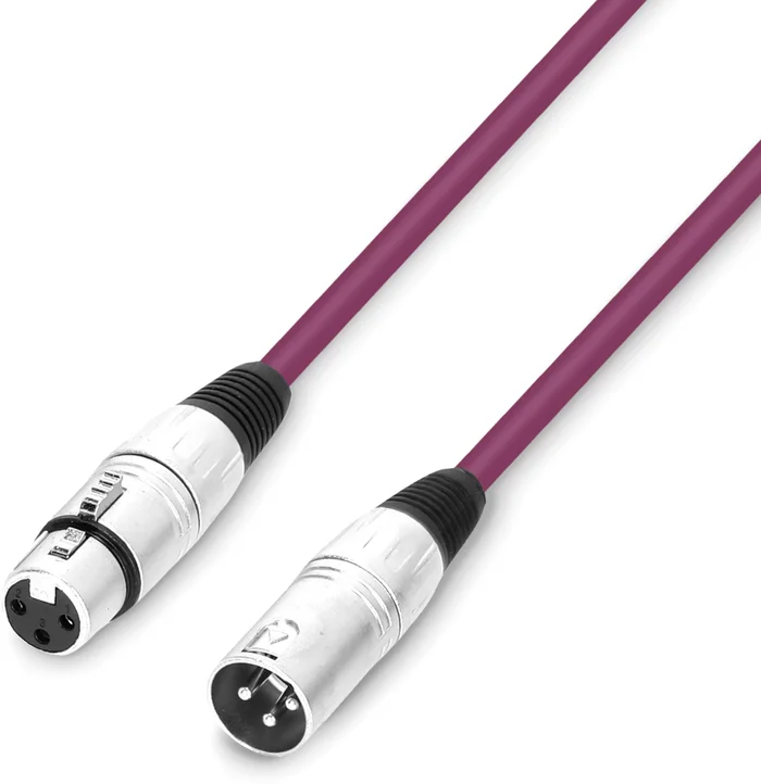 Adam Hall Cables 3 STAR MMF 0050 PUR – Mikrofonkabel XLR female auf XLR male 0,5m lila