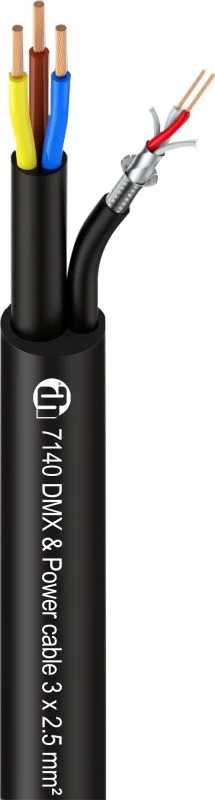 Adam Hall Cables 7140 – Netz- & DMX/AES Kabel 2 x 0,22 mm² + 3 x 2,5 mm²