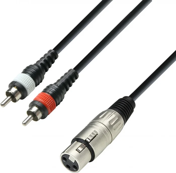 Adam Hall Cables K3 YFCC 0600 – Audiokabel XLR-Buchse auf 2 x RCA-Stecker,