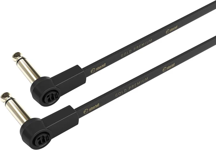 Adam Hall Cables K4 IRR 0120 FLM – Flaches Audiokabel, 6,3 mm Mono-Goldstecker, 1,2 m
