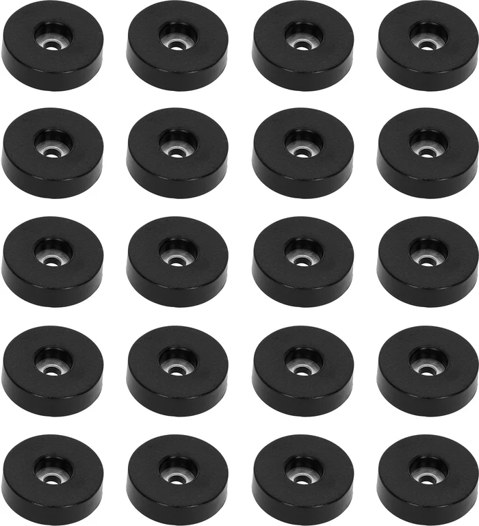 Adam Hall Hardware 4906 S M20AH – Set 20 x Gummifuß 38mm x 10mm im Beutel, Schwarz, rutschhemmend