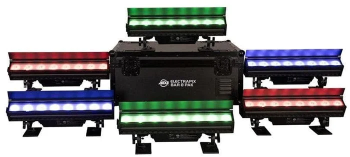 ADJ ElectraPix Bar 8 Pak – 6x IP65 Akku-Bars im Set mit Ladecase