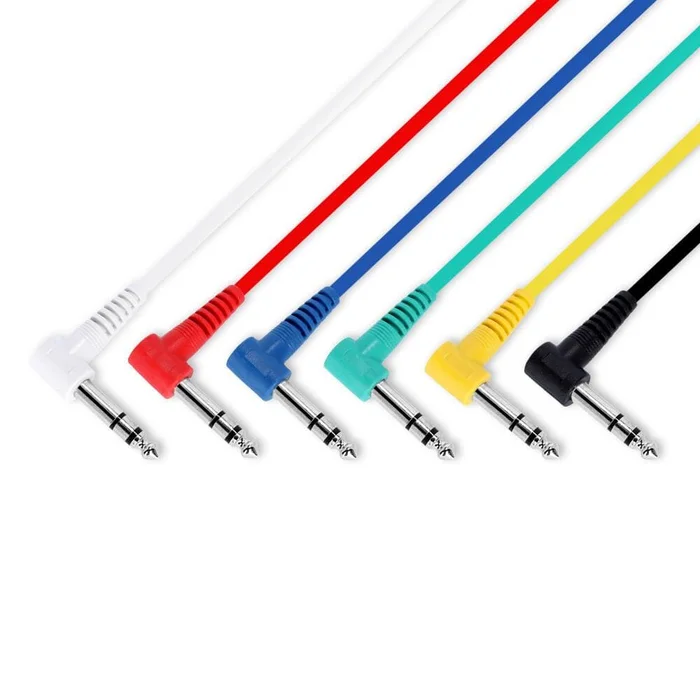 ah Cables 3 STAR BGG 0090 SET – Patchkabel 6er Set verschiedene Farben Winkelklinke TRS – 0,9 m