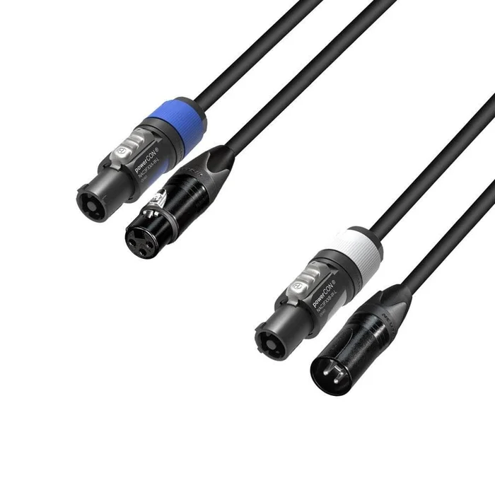 ah Cables – 5 STAR H PCON D 0500 – Hybridkabel DMX Neutrik® 3-Pol XLR x powerCON® – 5 m