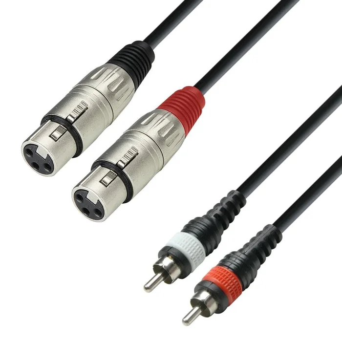 ah Cables K3 TFC 0600 – Audiokabel eingegossen 2 x RCA Stecker auf 2 x XLR Buchse, 6 m