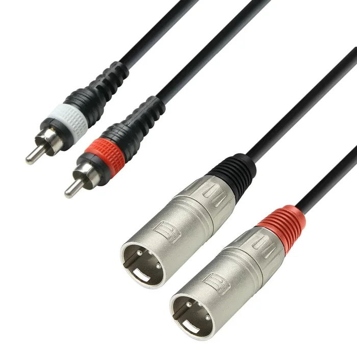 ah Cables K3 TMC 0100 – Audiokabel ummantelt 2 x RCA Stecker auf 2 x XLR Stecker, 1 m