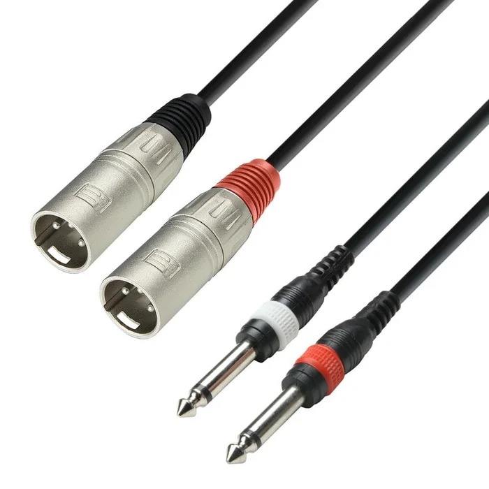 ah Cables K3 TMP 0300 – Audiokabel 2 x XLR-Stecker auf 2 x 6,3 mm Mono-Klinke-Stecker, 3 m