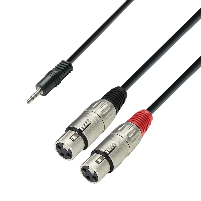 ah Cables K3 YWFF 0600 – Audiokabel 3,5 mm Klinke Stereo auf 2 x XLR Female, 6 m