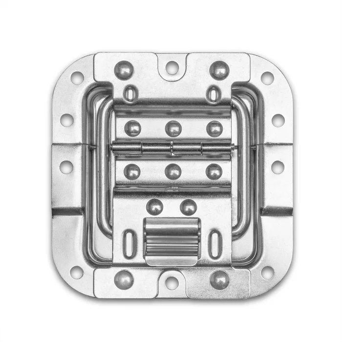 ah Hardware 27096 H – Deckelfeststeller Mittel halb gekröpft mit Scharnier und Klick-Stop-Fun