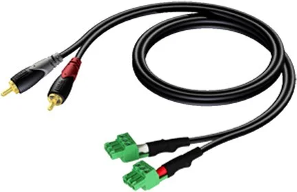 Audac CLA 83215 Kabel 2 x RCA/ Cinch auf 2 x Terminal Block (3P – 3.81mm)