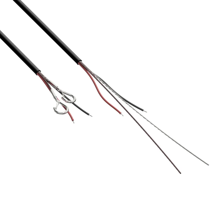 AUDAC DSC100/B – Anschlusskabel mit zwei Beidrähten aus Stahl, Karabinerhaken und off