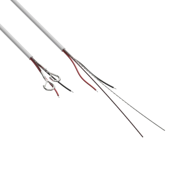 AUDAC DSC70/W – Anschlusskabel mit zwei Beidrähten aus Stahl, Karabinerhaken und offe