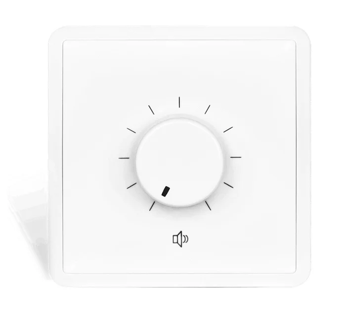 AUDAC VC3102/W – Wandpanel mit Lautstärkeregler für 100V Linie, 100W, Pflichtrufrelai