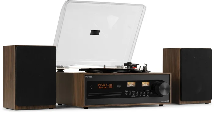 Audizio Boston Plattenspieler-Set mit Lautsprechern