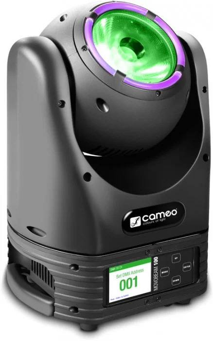 Cameo MOVO® BEAM 100 Beam Moving Head mit LED-Ring und Endlos-Drehung