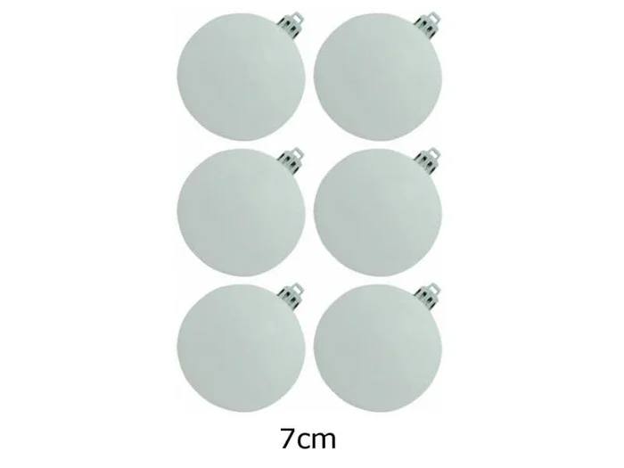 Christbaumkugel 7cm, weiß, (6 Stk.)