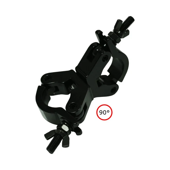 CJS Doppelschelle – 500kg – 90° fixed – schwarz – schmal – 50mm Rohr