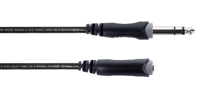 Cordial ELEMENTS 5m Plug 6,3 stereo black – Jack Socket 6,3 stereo black – elements MIC 2