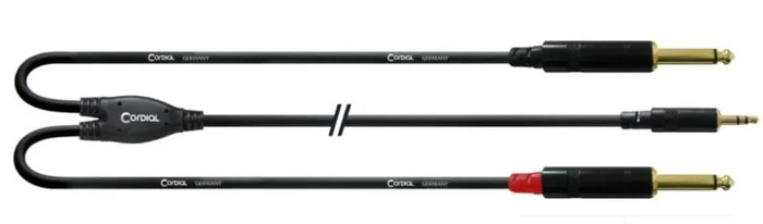 Cordial INTRO CFY 6 WPP, 6,0 m, REAN Klinke 3,5 mm stereo gold / 2 x Klinke