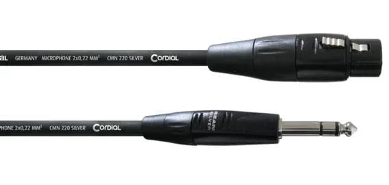 Cordial INTRO CIM 3 FV – 3,0 m, REAN XLR female / Klinke 6,3 mm stereo