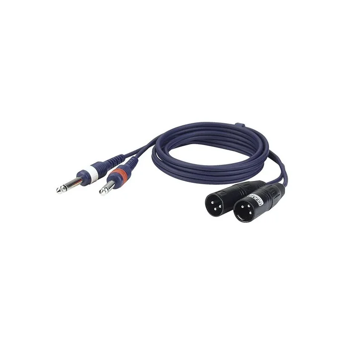 DAP – FL44 – 2 unbal. 6,3-mm-Klinkenstecker mono L/R auf 2 XLR-Stecker (male/männlich) 3-pol 3 m
