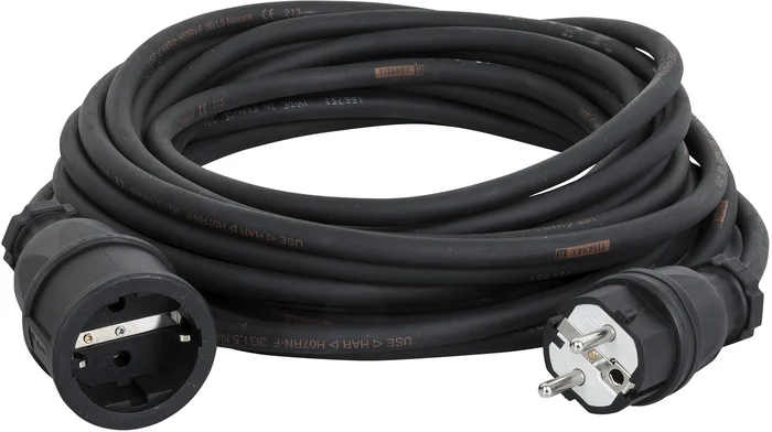 DAP-Audio Verlängerungskabel Schuko/Schuko Titanex mit PCE 3x 1,5 mm² 15 m