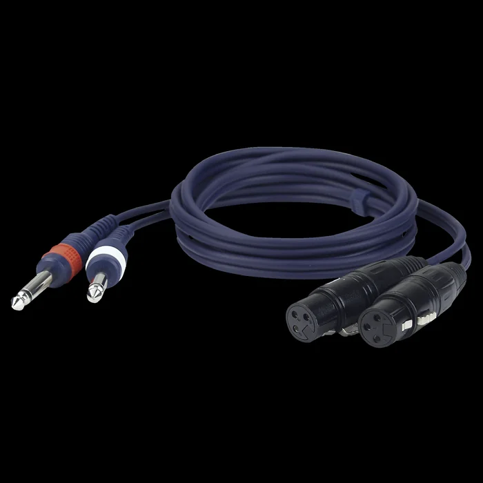 DAP FL43 – 2 unbal. Jack mono L/R to 2 XLR/F 3P 3 m