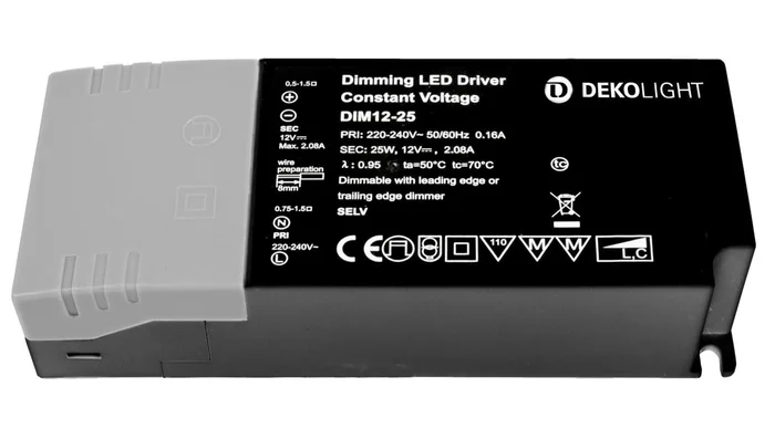 Deko-Light – Netzgerät (CV, DC) dimmbar – BASIC, DIM, CV, 12V 2,5-25W