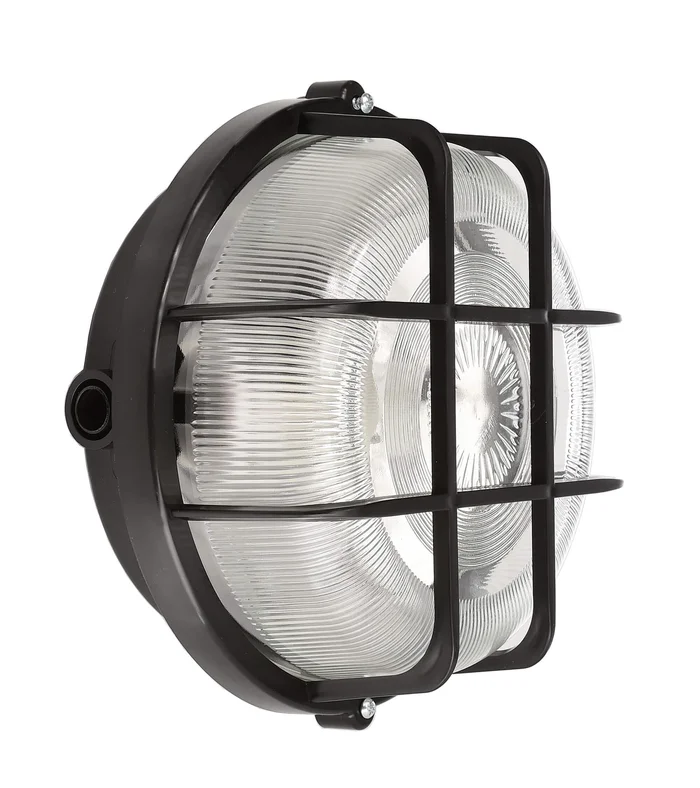 Deko-Light Decken- und Wandaufbauleuchte – Sotano Retro, rund, 1x max. 60 W E27, Schwarz