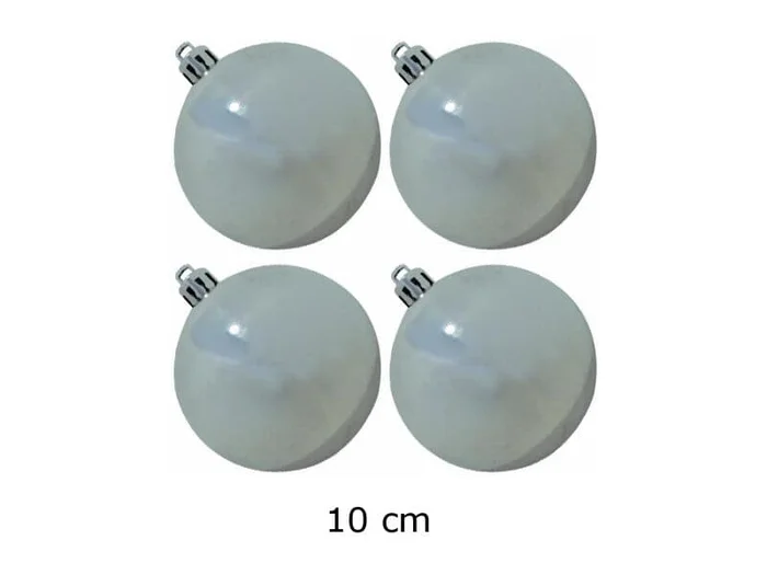 Dekokugel 10cm, silber, (4 Stk.)
