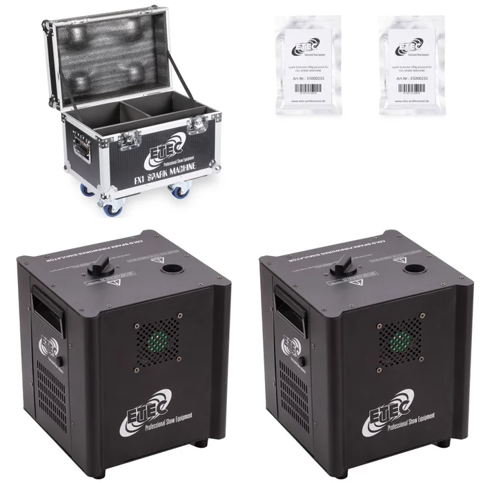 ETEC FX1 SPARK MACHINE mit Flightcase und Spark Granulat