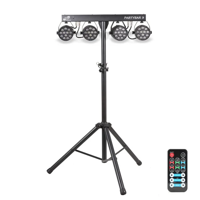 ETEC LED PARTYBAR 3 Scheinwerfer RGBW inkl. Stativ und Fernbedienung