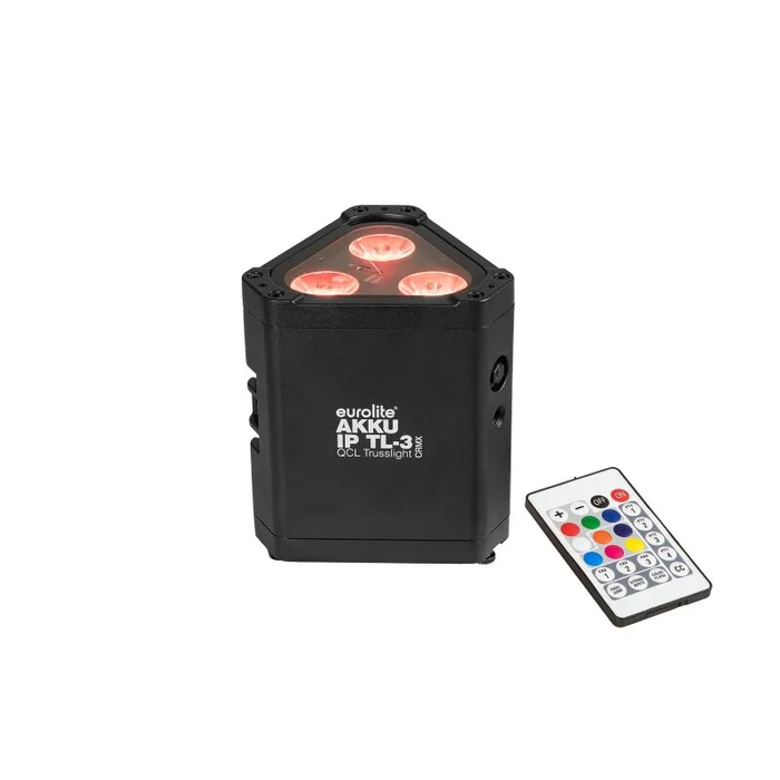 EUROLITE AKKU IP TL-3 QCL Trusslight CRMX – Wetterfester Akku-LED-Spot (IP65) ideal als Trusslight oder Uplight mit lichtstarken 3x10W RGBW LED