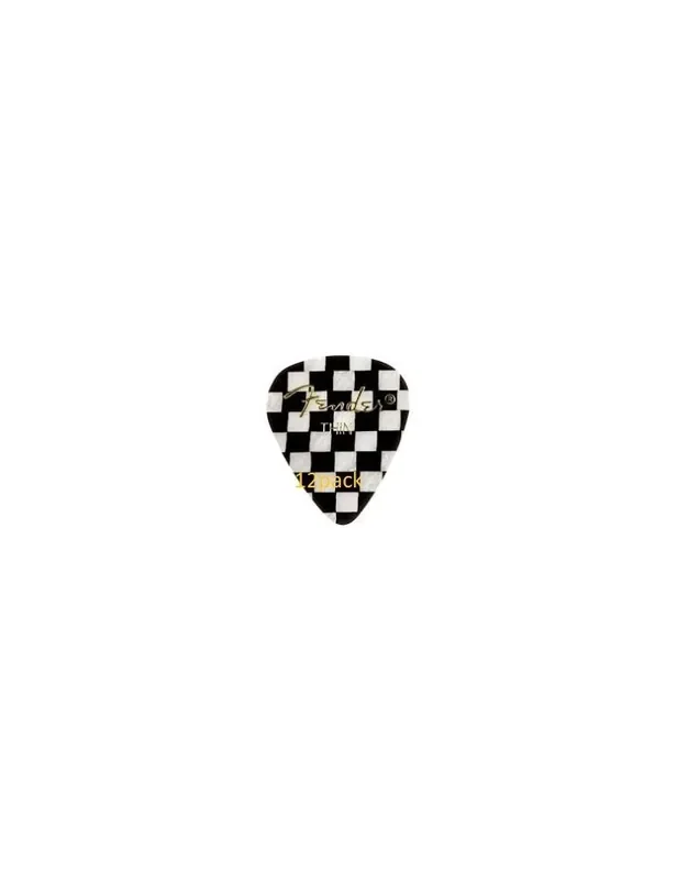 FENDER 351 CHECKER 12PACK PICK THIN CELLULOID 1980351301 12 UNIDADES