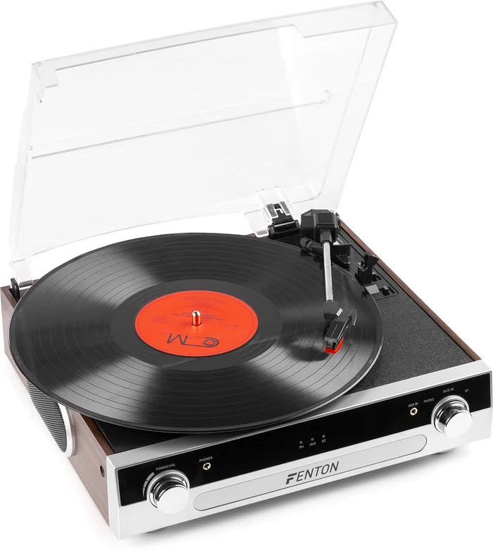 Fenton RP102A Plattenspieler BT Aluminium/Holz