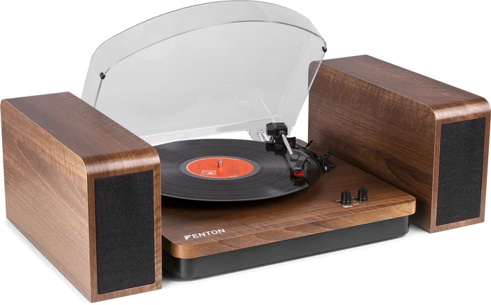 Fenton RP168W Plattenspieler mit Lautsprechern Holz