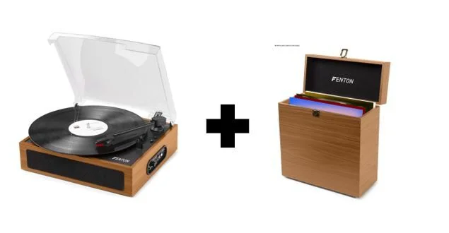 Fenton RP170L Plattenspieler Bluetooth inkl. passendem Platten-Case Hellbraun