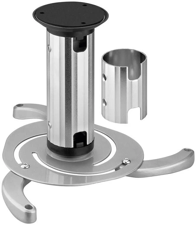 Goobay BeamerFlex, Silber – zweistufig verstellbarer Deckenhalter für Projektoren