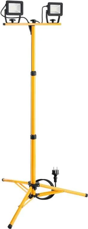 Goobay LED-Baustrahler mit Teleskopstativ, 2x 20 W, mit insgesamt 3400 lm und neutralweißem Licht (4000 K), (IP65)