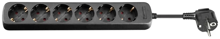 Goobay Steckdosenleiste 6-fach, 1,5 m, Schwarz