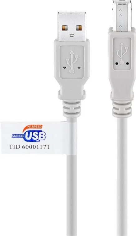 Goobay USB 2.0 Hi-Speed Kabel mit USB Zertifikat, Grau, 3m